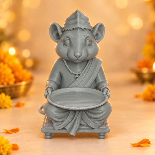 Mushakraj Prasad Patra | Ganpati Prasad Patra | Decorative Offering Plate | 3D Printed Ganesh Decoration